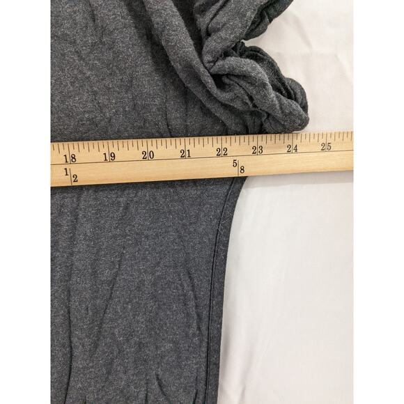 French Terry Top‎ Scoop Neck Matty M Dark Gray XL Cuffed Short Sleeves Everyday - Picture 5 of 9